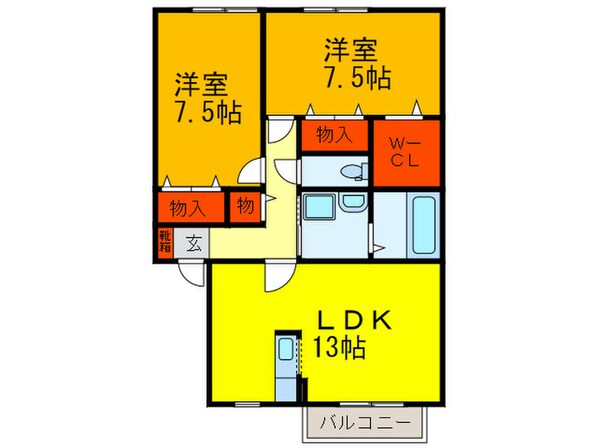 ヴィラ－ジュＤ棟の物件間取画像